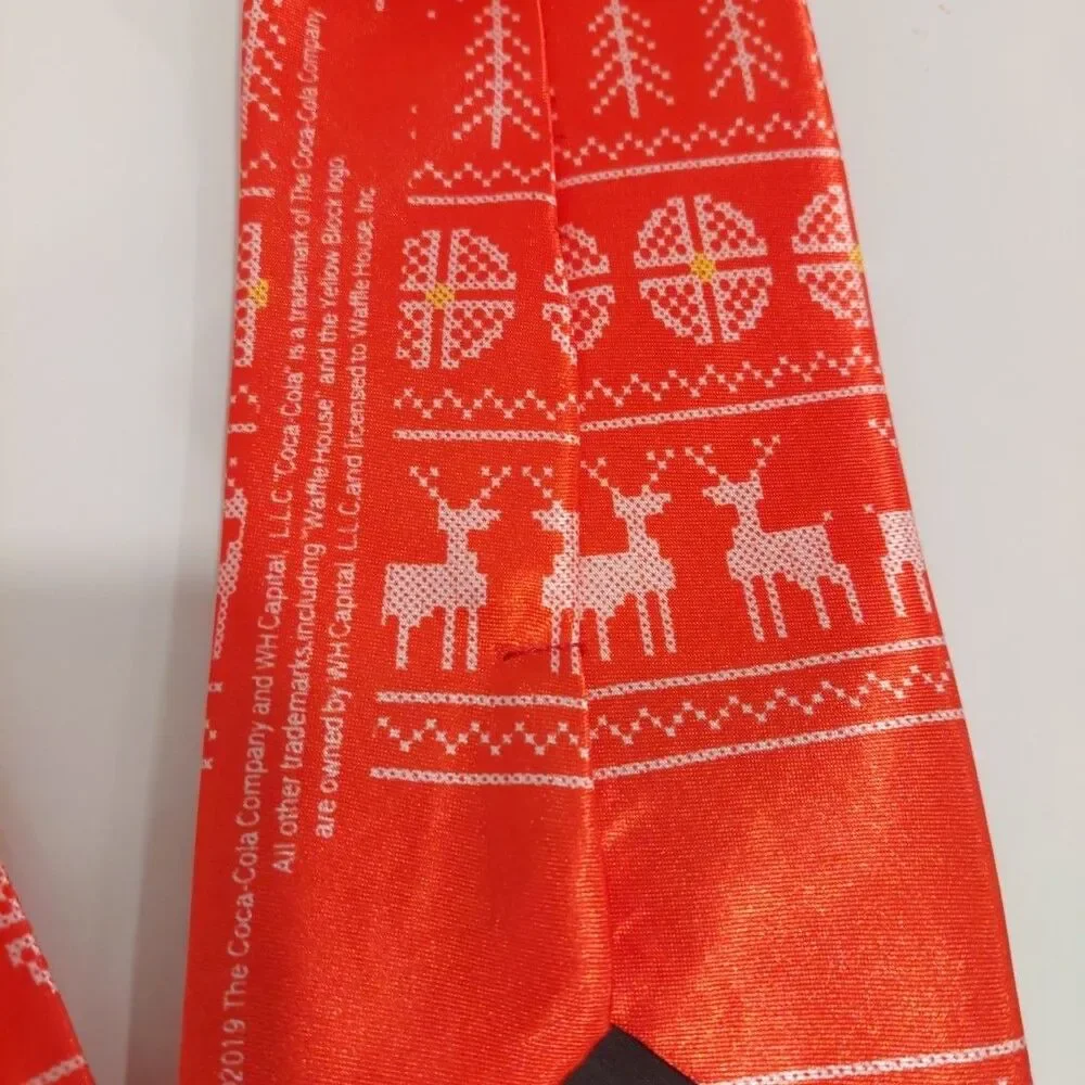 Waffle House Coca Cola Red Christmas Tie